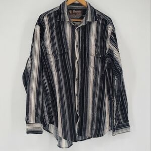 RO Rustic Outfitter Striped Button-down Long Sleeve Shirt